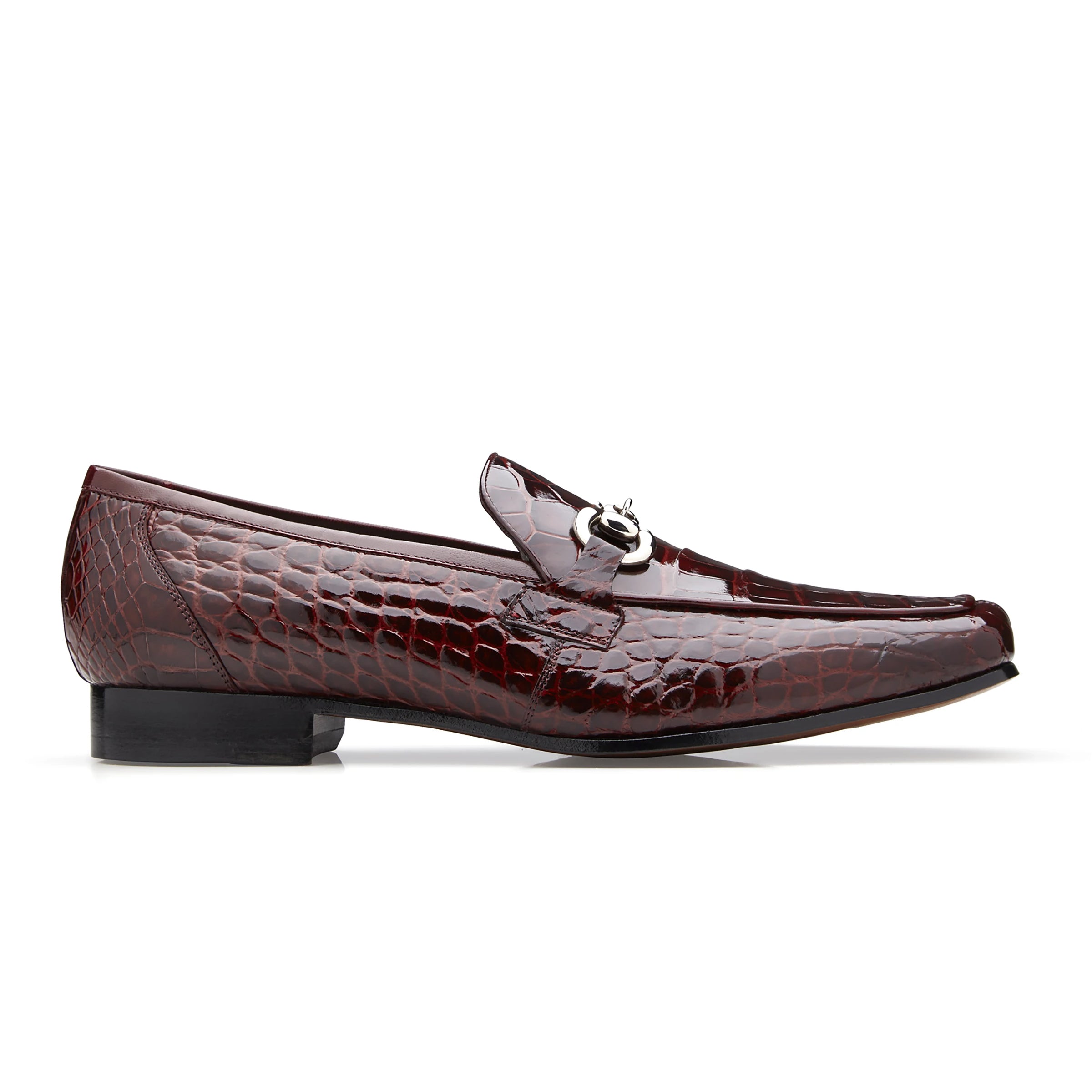 Mens Belvedere Gerald Alligator Dress Loafer Shoe in Brown