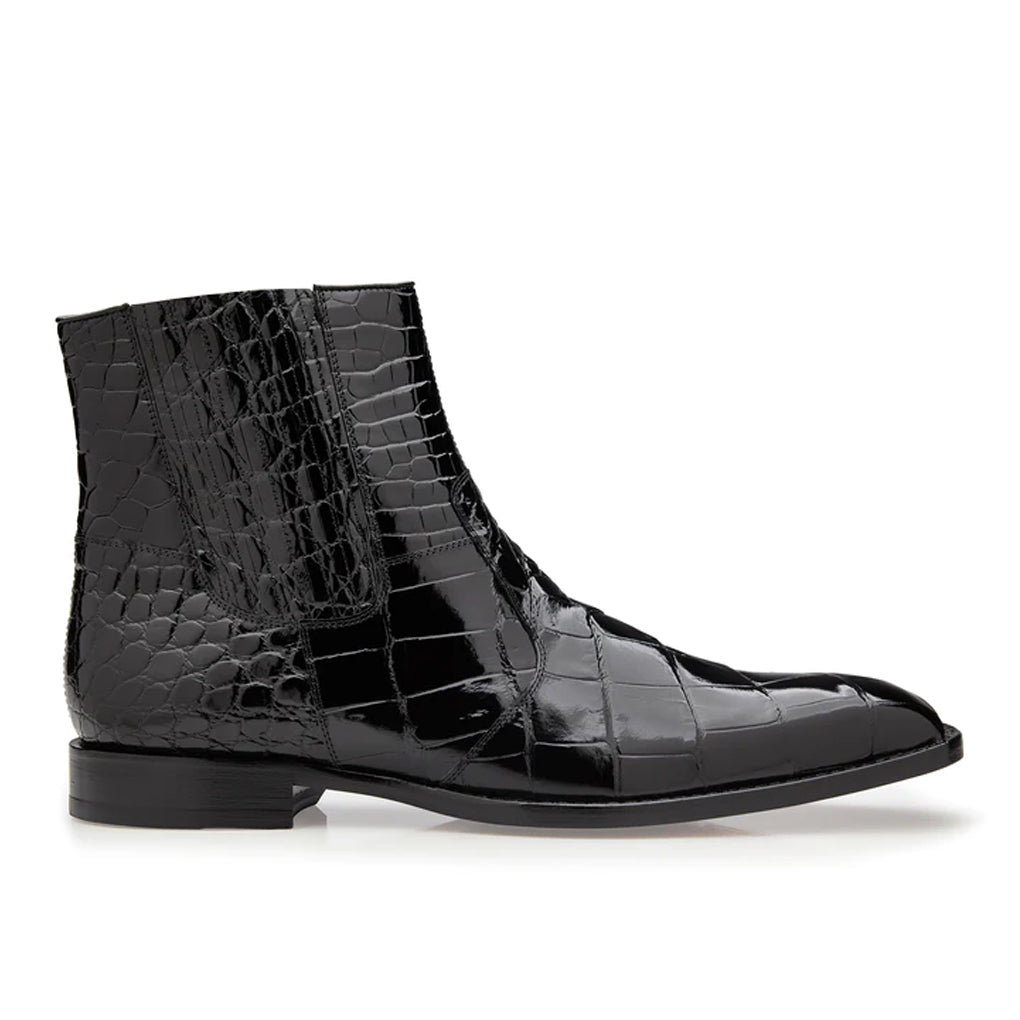 Mens Belvedere Genuine Alligator Ivan Dress Boot in Black