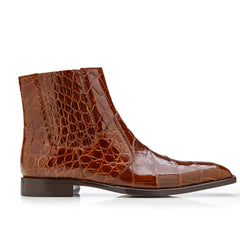 Mens Belvedere Genuine Alligator Ivan Dress Boot in Peanut Brandy