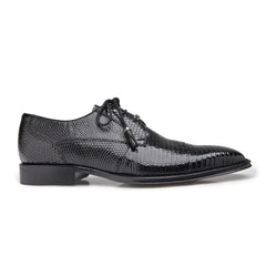 Mens Belvedere Karmelo Lizard Cap Toe Dress Shoe in Black