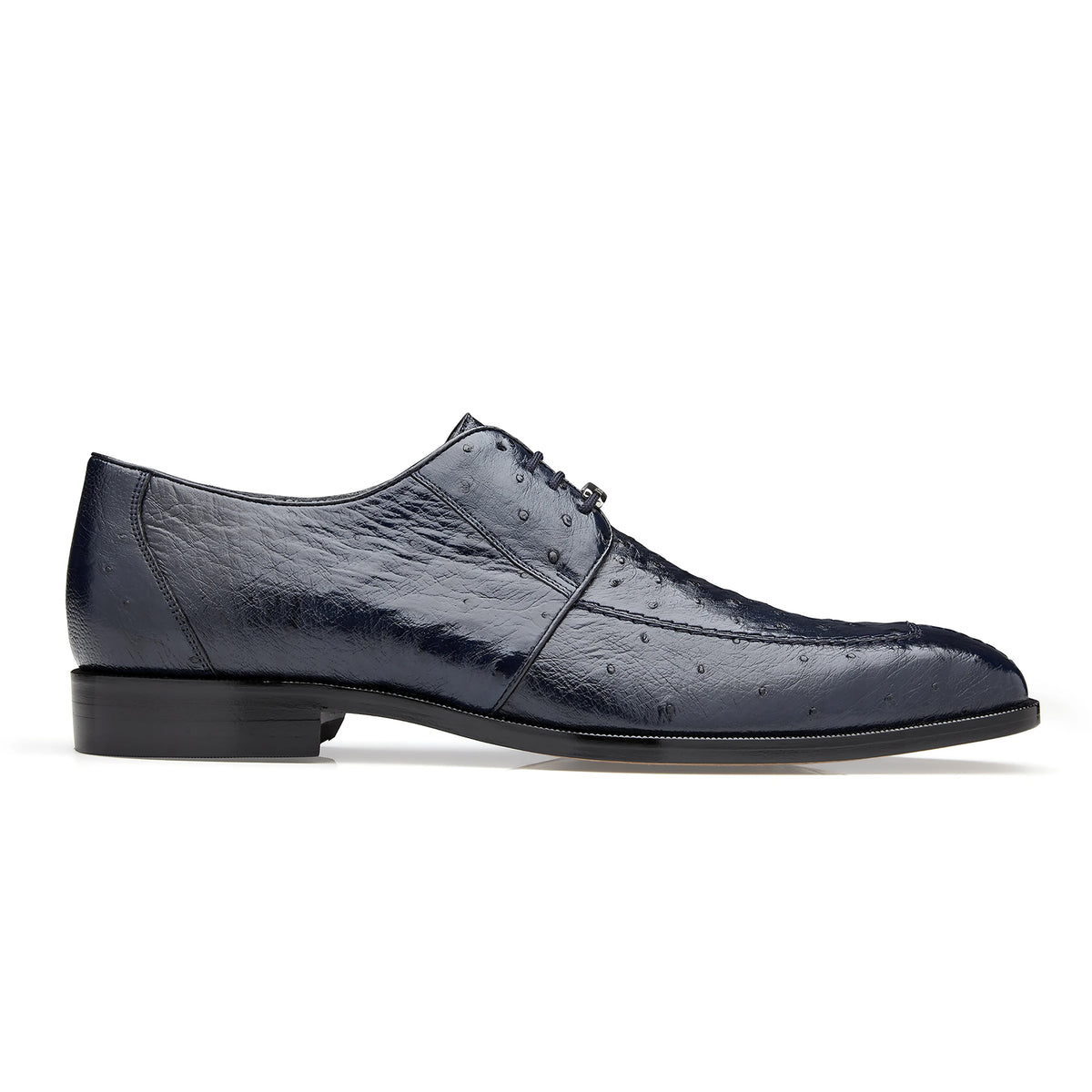 Mens Belvedere Rovigo Calf & Ostrich Split Toe Dress Shoe in Navy