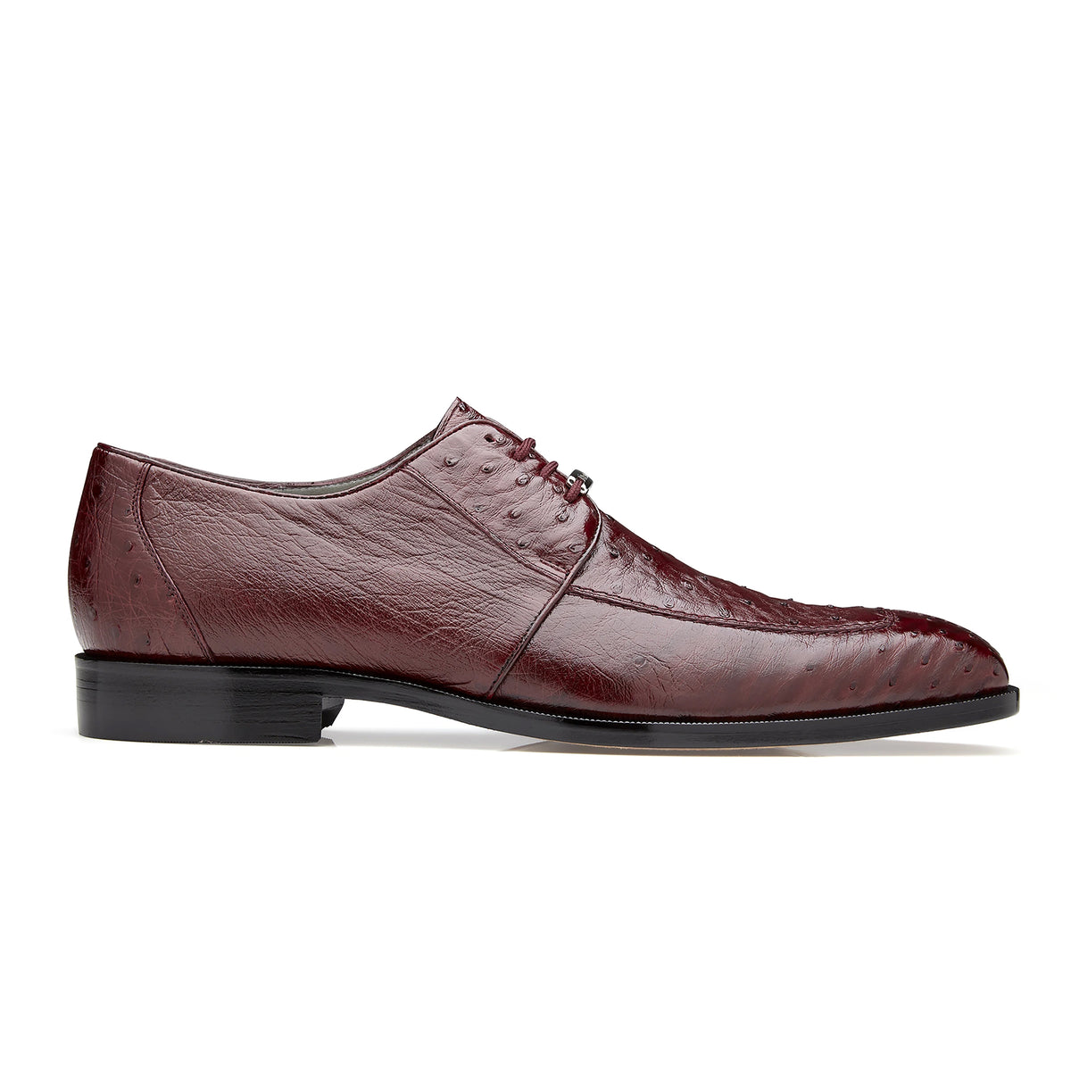 Mens Belvedere Rovigo Calf & Ostrich Split Toe Dress Shoe in Burgundy