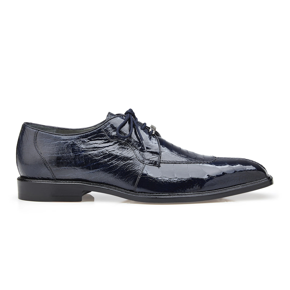 Mens Belvedere Siena Ostrich Leg Split Toe Dress Shoe in Navy