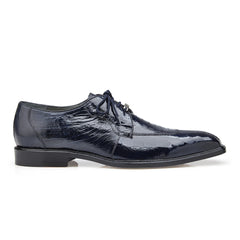 Mens Belvedere Siena Ostrich Leg Split Toe Dress Shoe in Navy