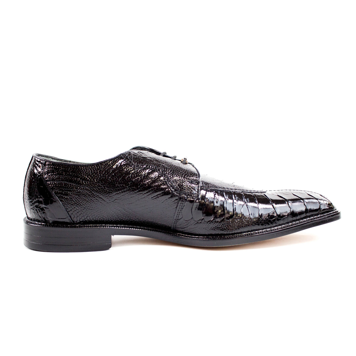 Mens Belvedere Siena Ostrich Leg Split Toe Dress Shoe in Black