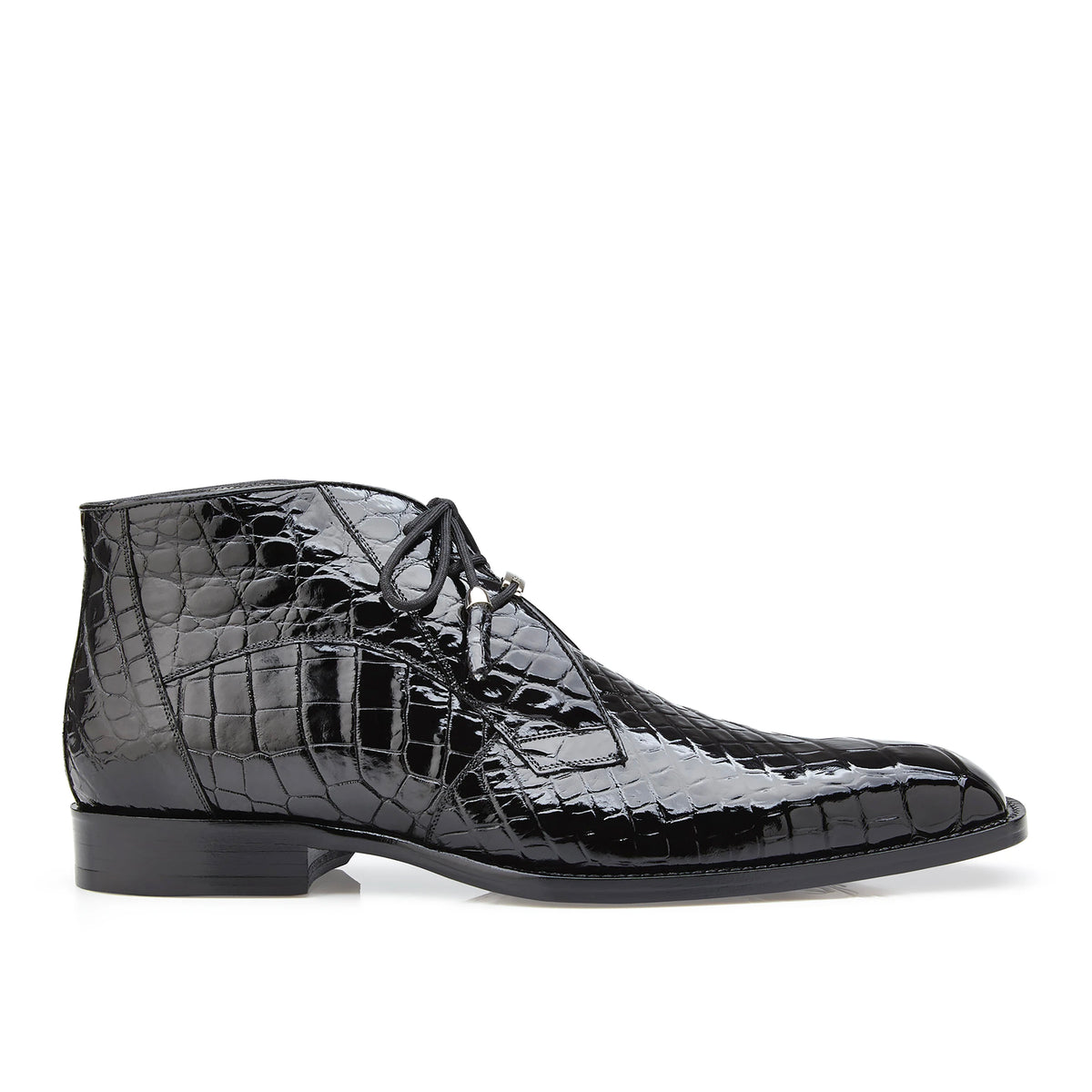 Mens Belvedere Stefano Alligator Dress Boot in Black