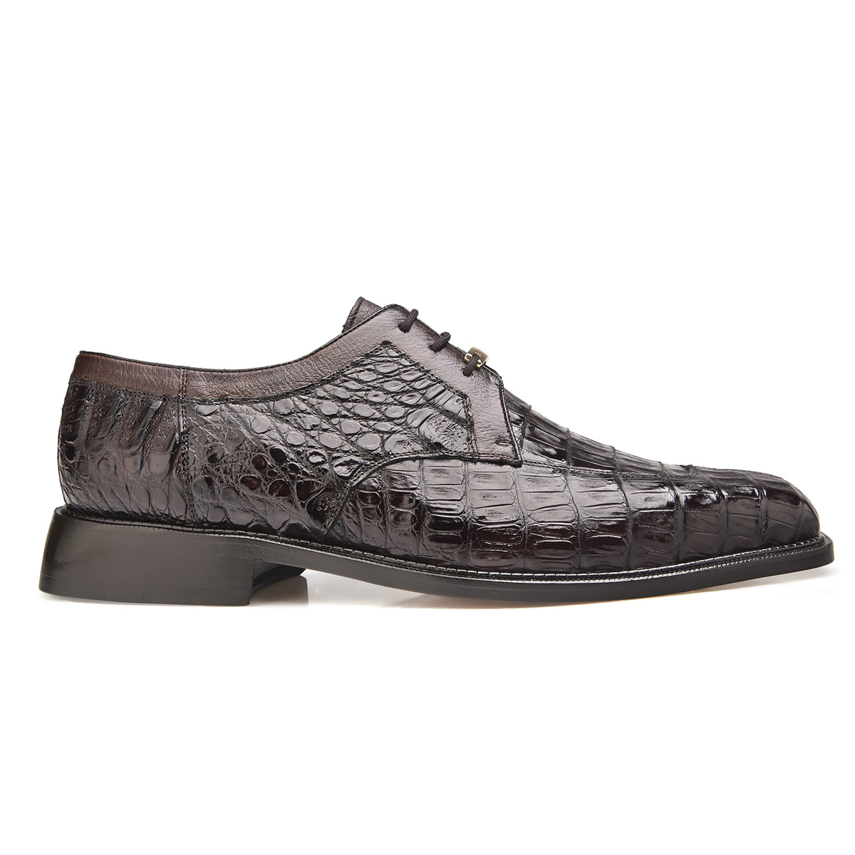 Mens Belvedere Susa Full Caiman Crocodile Dress Shoe in Brown