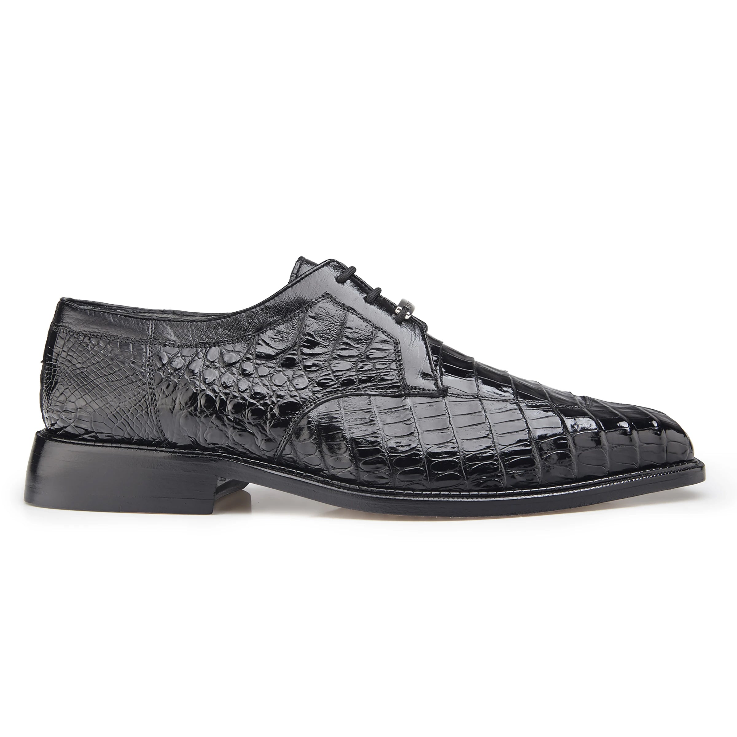 Mens Belvedere Susa Full Caiman Crocodile Dress Shoe in Navy