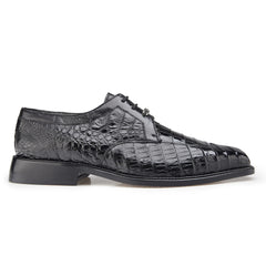 Mens Belvedere Susa Full Caiman Crocodile Dress Shoe in Black