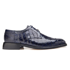 Mens Belvedere Susa Full Caiman Crocodile Dress Shoe in Navy