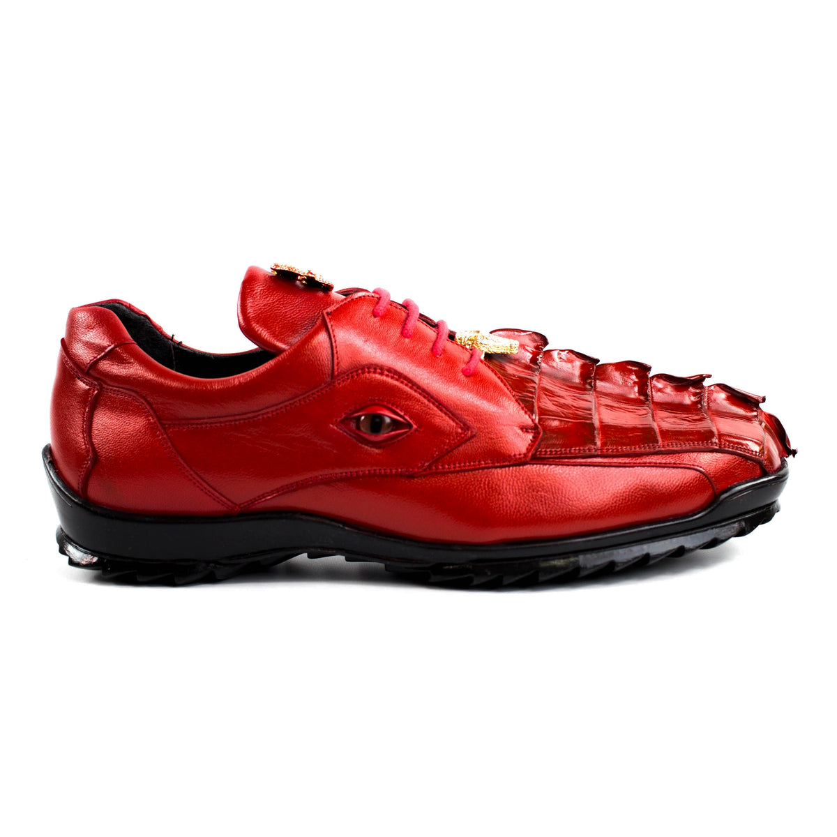 Mens Belvedere Vasco Hornback Crocodile Sneaker in Red