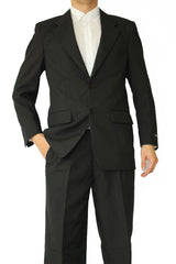 Mens 2 Button Polyester Fashion Suit in Black