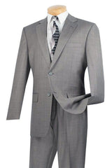 Mens 2 Button Modern Fit Texured Weave Suit in Grey