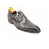 Mens Carrucci Classic Leather Fade Single D-Buckle Monk Strap Dress Shoe in Chestnut 3   - from alligatorwarehouse.com