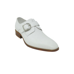Mens Carrucci Classic Leather Fade Single D-Buckle Monk Strap Dress Shoe in Navy Blue