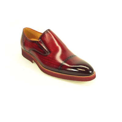 Mens Carrucci Leather Captoe Fade Slip On Dress Shoe in Cognac 6   - from alligatorwarehouse.com