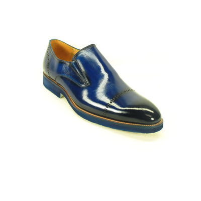 Mens Carrucci Leather Captoe Fade Slip On Dress Shoe in Cognac 7   - from alligatorwarehouse.com