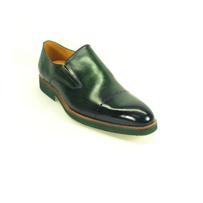 Mens Carrucci Leather Captoe Fade Slip On Dress Shoe in Cobalt Blue 6   - from alligatorwarehouse.com