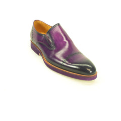 Mens Carrucci Leather Captoe Fade Slip On Dress Shoe in Cobalt Blue