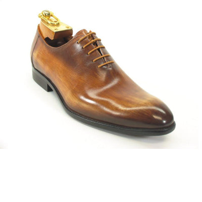 Mens Carrucci Hand Painted Oxford Lace Up Dress Shoe in Charcoal Grey 3   - from alligatorwarehouse.com