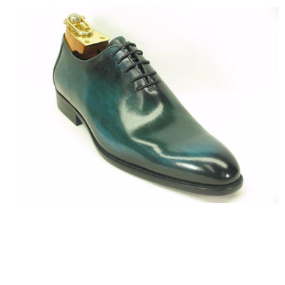Mens Carrucci Hand Painted Oxford Lace Up Dress Shoe in Cognac 5   - from alligatorwarehouse.com