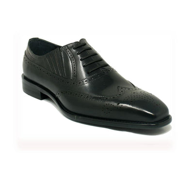 Mens Carrucci Burnished Leather Classic 1920's Wingtip Dress Shoe in Grey 4   - from alligatorwarehouse.com