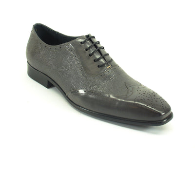 Mens Carrucci Caviar Leather Wingtip Dress Shoe in Whisky 4   - from alligatorwarehouse.com