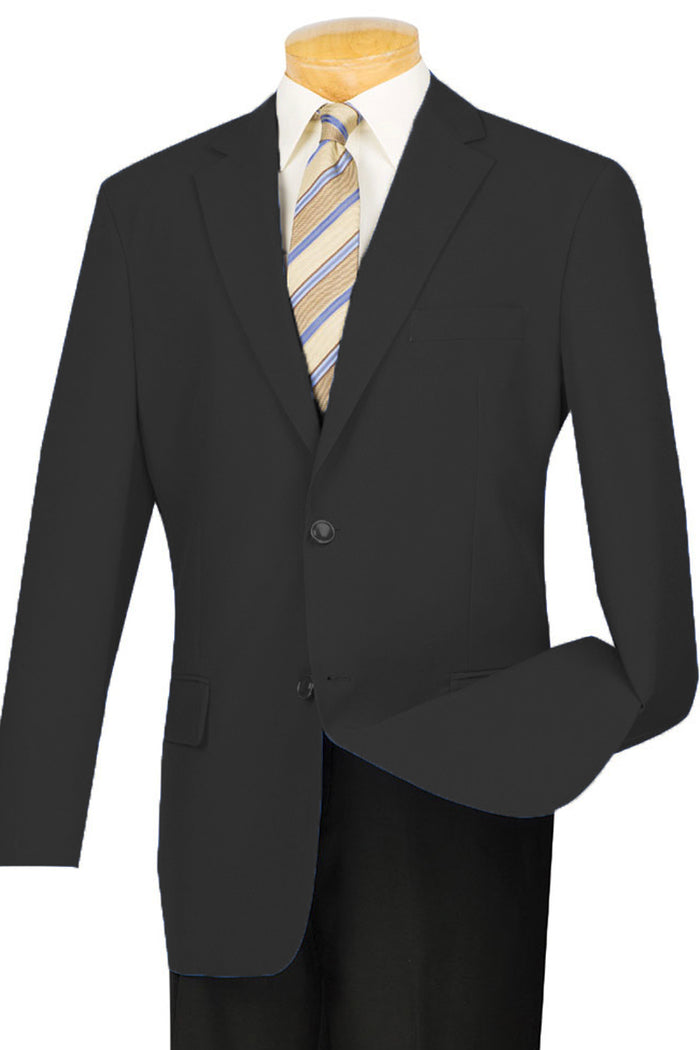 Mens 2 Button Rayon Fabric Dress Blazer in Black