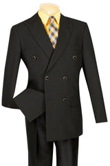 Mens Double Breasted Poplin Dress Blazer in Black