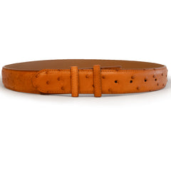 Mens Ferrini 1½" Ostrich Quill Dress Belt in Cognac