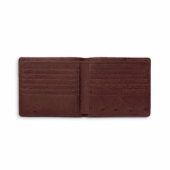 Mens Full Ostrich Quill Hipster Wallet in Brown