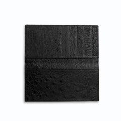 Full Ostrich Quill Checkbook Holder in Black