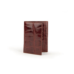 Mens Alligator Trifold Wallet in Cognac