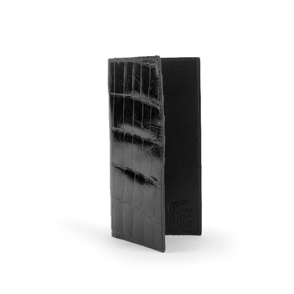 Alligator Checkbook Holder in Black