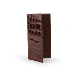 Alligator Checkbook Holder in Brown