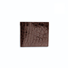 Mens Full Alligator Billfold Wallet in Brown