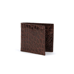 Mens Full Alligator Billfold Wallet in Brown