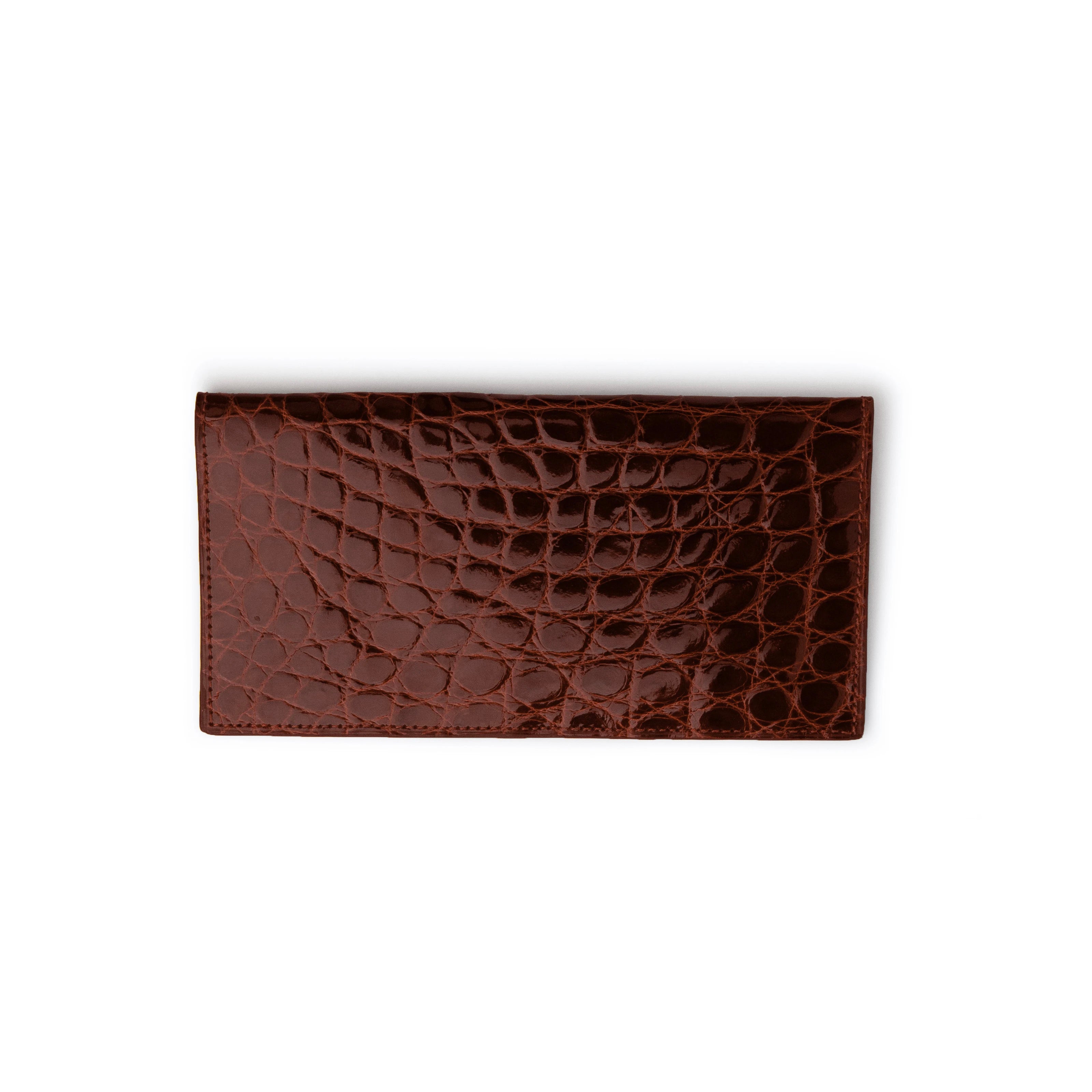 Full Alligator Checkbook in Brown