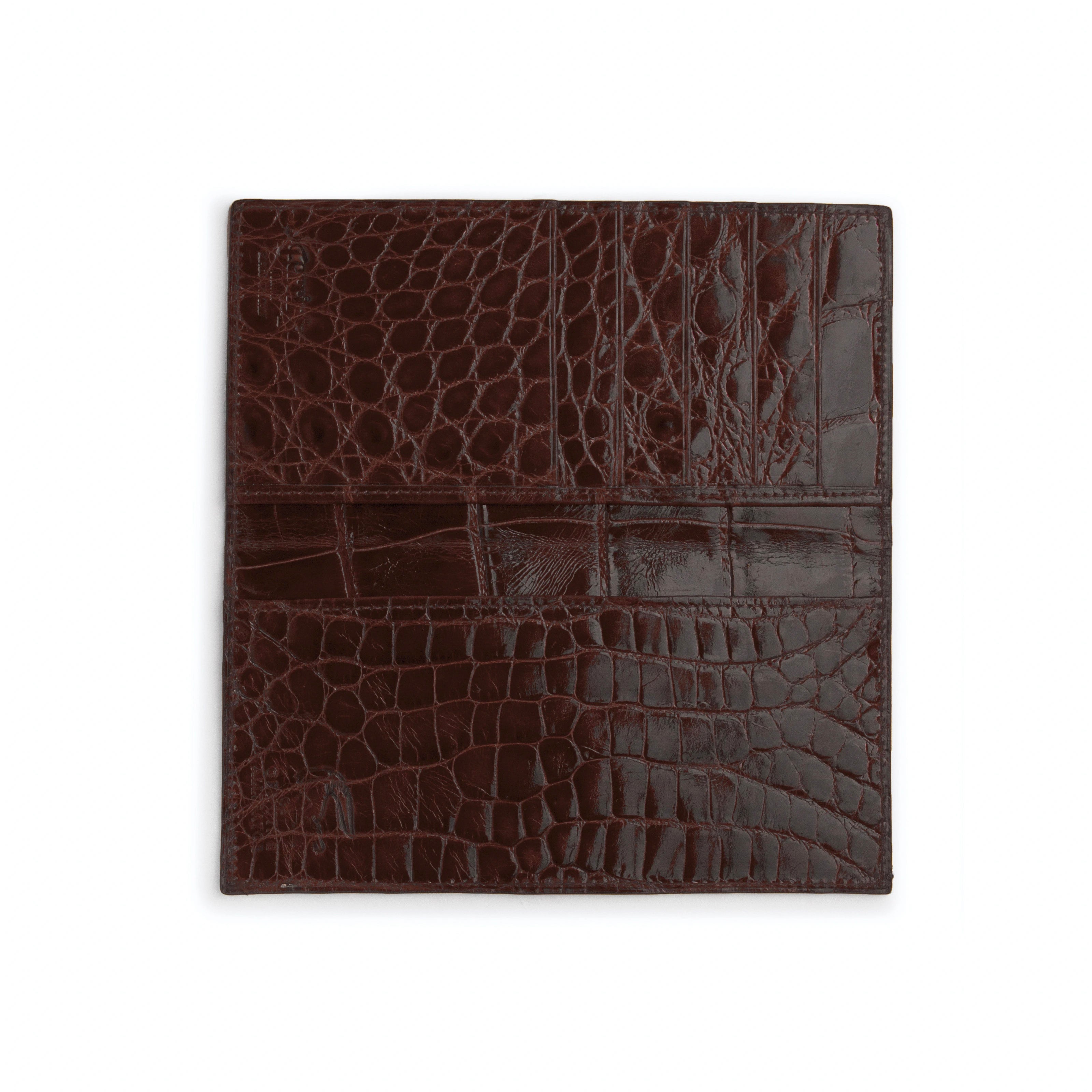 Full Alligator Checkbook in Brown