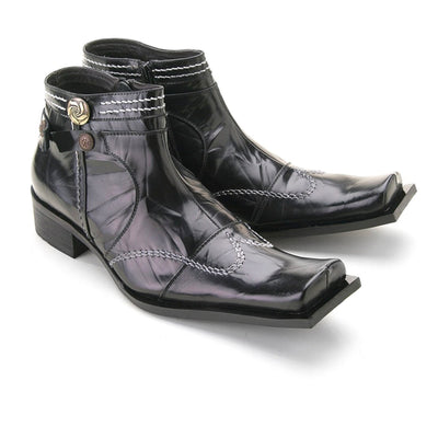 Mens  Leather Dress Boot in Black