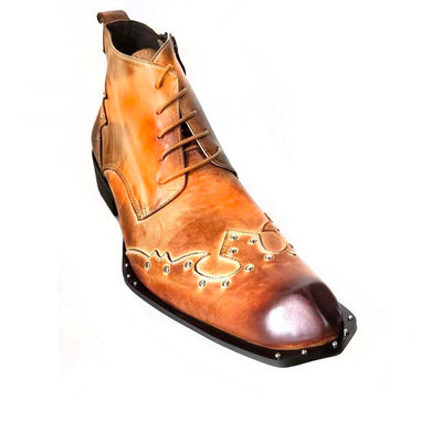 Mens Zota Leather Ankle Boot in Brown 1 G4H939-BRW-8  - from alligatorwarehouse.com