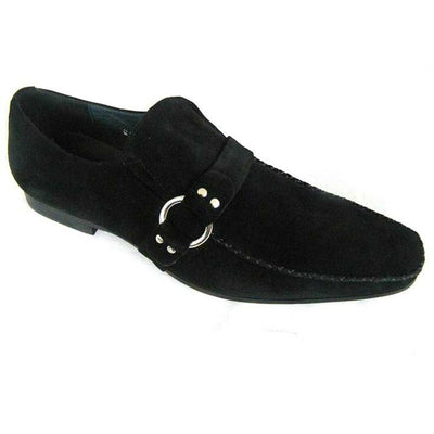 Mens Zota Brown Suede Slip On Loafer Dress Shoe in Black 1 G6850-3-BLK-8  - from alligatorwarehouse.com