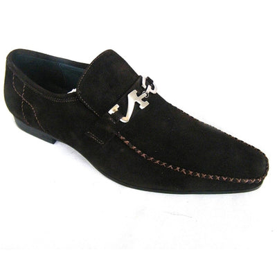 Mens Zota Suede Slip On Dress Shoe Loafer in Brown 1 G6850-5-BRW-8  - from alligatorwarehouse.com