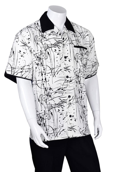 Mens Splatter Print Leisure Walking Suit in Black