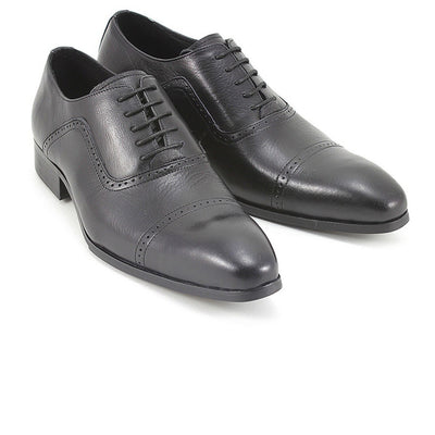 Mens Leather Dress Shoe Oxoford Lace Up in Black
