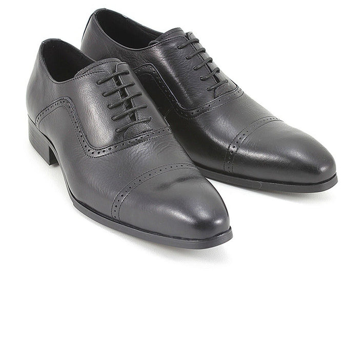 Mens Leather Dress Shoe Oxoford Lace Up in Black
