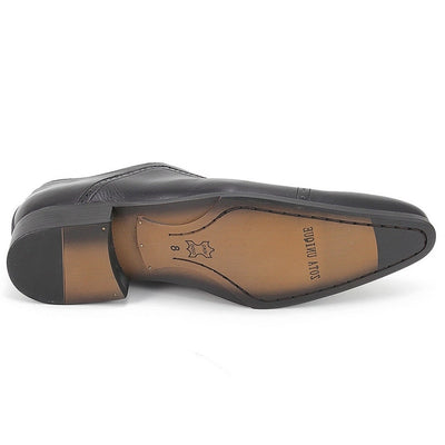 Mens Leather Dress Shoe Oxoford Lace Up in Black