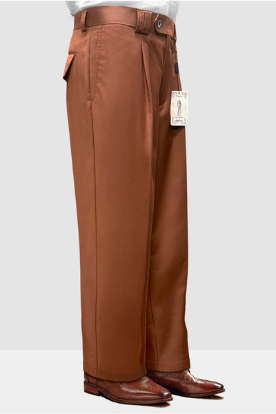 Mens Italian Wool Wide Leg Dress Pants in Copper 1 WP-100_COPPER_34  - from alligatorwarehouse.com