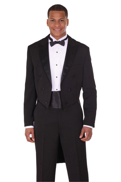 Mens Classic Long Tail Coat Tuxedo in Black 1 T505-Black-38R  - from alligatorwarehouse.com