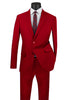 Mens Basic 2 Button Classic Fit Poplin Suit in Dark Red Light Burgundy 9 M255US-05  - from alligatorwarehouse.com